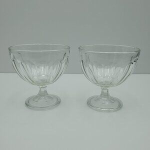 KIG Indonesia Glass Ice Cream Sundae Bowls Large Footed Clear Glass Dessert Dish